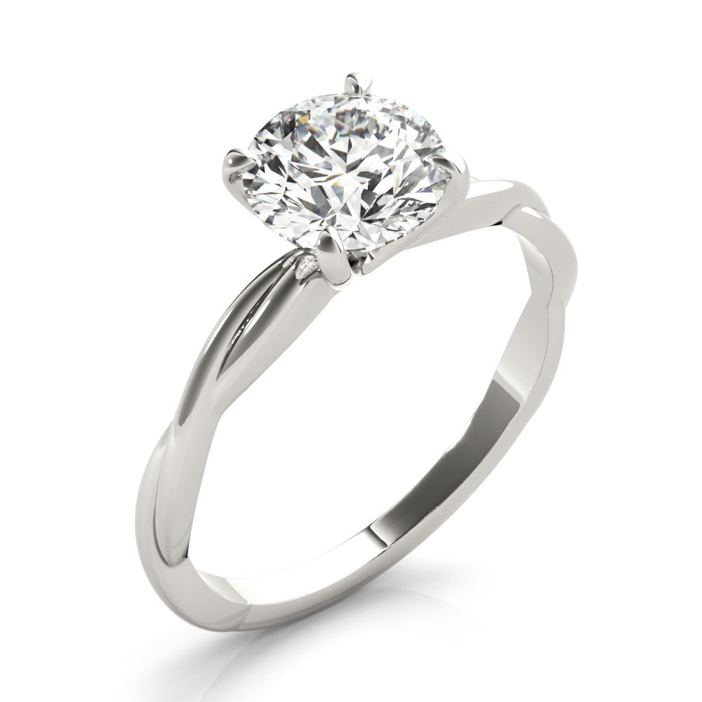 Twisted Vine Round Diamond Solitaire Engagement Ring-VIRABYANI
